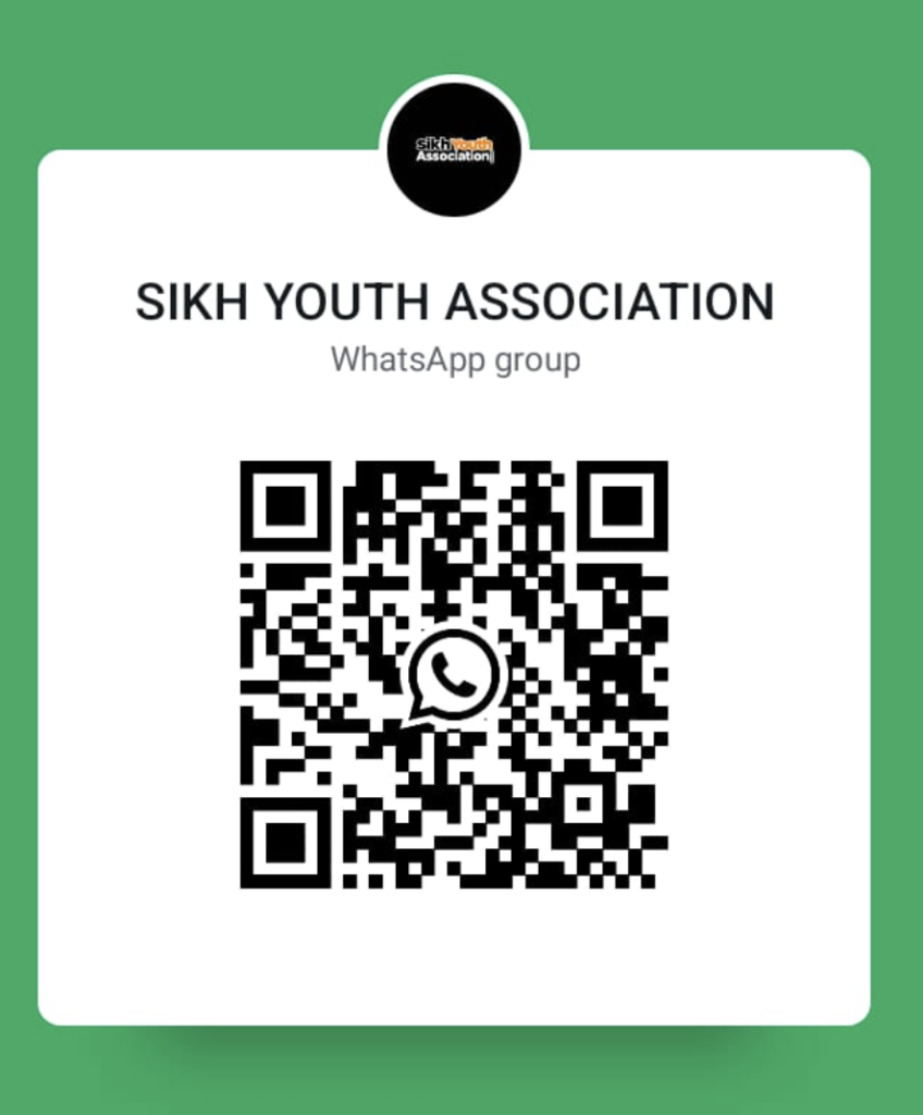 QR code to join the Sikh Youth Association WhatsApp group